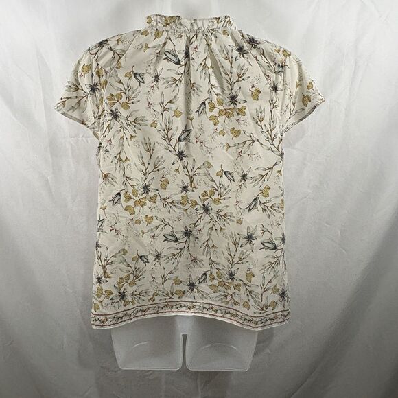 Max Studio Ruffle Sleeve Blouse Women's M Boho Floral Peasant Cottagecore Spring - Picture 8 of 16